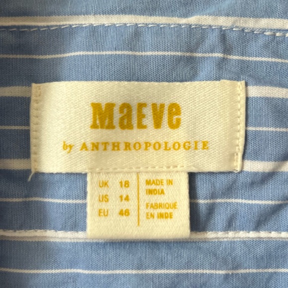 Anthropologie Maeve V-Neck Lace Twofer Mini Shirt Dress Size 14 - Picture 4 of 11